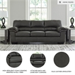 Signature Design by Ashley Bladen Contemporary Faux Leather & Wood Sofa in Gray