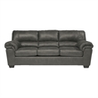 Signature Design by Ashley Bladen Contemporary Faux Leather & Wood Sofa in Gray