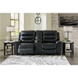 Signature Design by Ashley Warlin Faux Leather Power Reclining Loveseat in Black