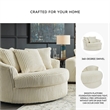 Signature Design by Ashley Lindyn Oversized Swivel Fabric Accent Chair in Ivory