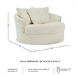Signature Design by Ashley Lindyn Oversized Swivel Fabric Accent Chair in Ivory