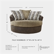 Ashley Furniture Alesbury Oversized Faux Leather Swivel Accent Chair in Brown