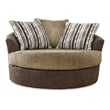 Ashley Furniture Alesbury Oversized Faux Leather Swivel Accent Chair in Brown