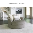 Ashley Furniture Creswell Oversized Swivel Fabric Accent Chair in Stone Gray