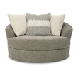 Ashley Furniture Creswell Oversized Swivel Fabric Accent Chair in Stone Gray