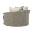 Ashley Furniture Creswell Oversized Swivel Fabric Accent Chair in Stone Gray