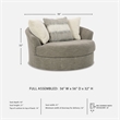 Ashley Furniture Creswell Oversized Swivel Fabric Accent Chair in Stone Gray