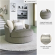 Ashley Furniture Creswell Oversized Swivel Fabric Accent Chair in Stone Gray