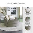 Ashley Furniture Creswell Oversized Swivel Fabric Accent Chair in Stone Gray