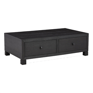 signature design by ashley foyland wood coffee table with 4 drawers in black