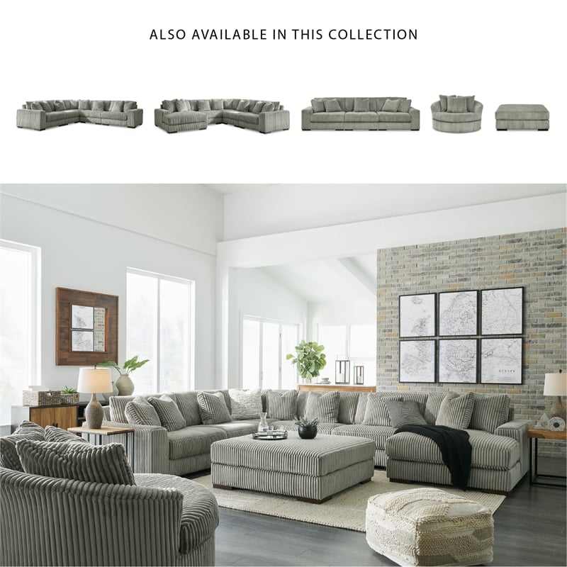 Signature Design by Ashley Lindyn Oversized Fabric Accent Ottoman in Gray
