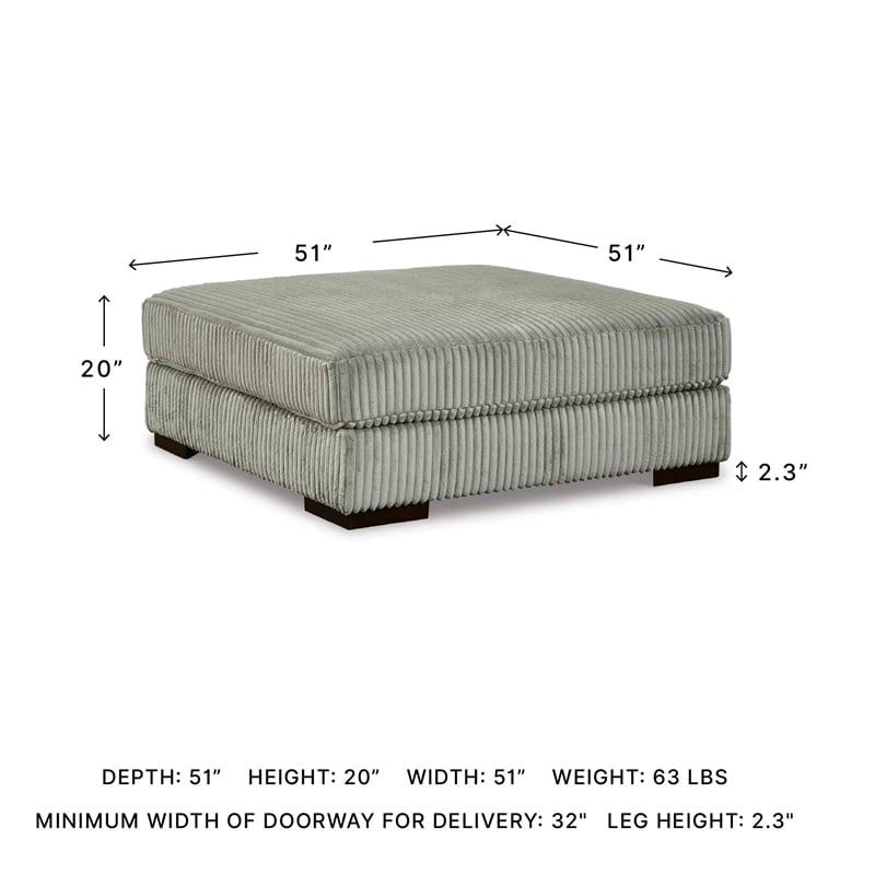 Signature Design by Ashley Lindyn Oversized Fabric Accent Ottoman in Gray
