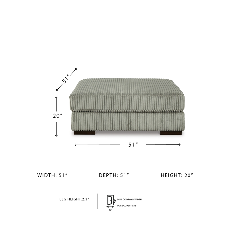 Signature Design by Ashley Lindyn Oversized Fabric Accent Ottoman in Gray