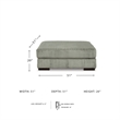 Signature Design by Ashley Lindyn Oversized Fabric Accent Ottoman in Gray
