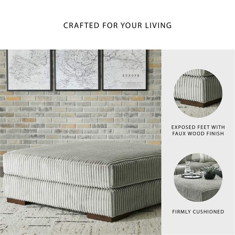 Signature Design by Ashley Lindyn Oversized Fabric Accent Ottoman in Gray