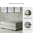 Signature Design by Ashley Lindyn Oversized Fabric Accent Ottoman in Gray