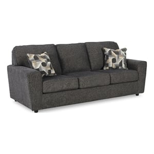 signature design by ashley cascilla contemporary fabric & wood sofa in gray