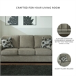 Ashley Furniture Cascilla Contemporary Fabric & Wood Sofa in Light Gray