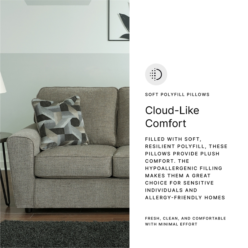 Ashley Furniture Cascilla Contemporary Fabric & Wood Sofa in Light Gray