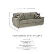 Ashley Furniture Cascilla Contemporary Fabric & Wood Sofa in Light Gray