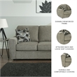 Ashley Furniture Cascilla Contemporary Fabric & Wood Sofa in Light Gray