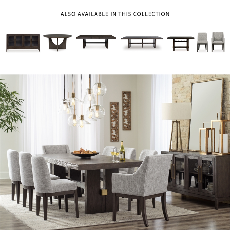 Signature Design by Ashley Burkhaus Modern Wood Dining Server in Dark Brown