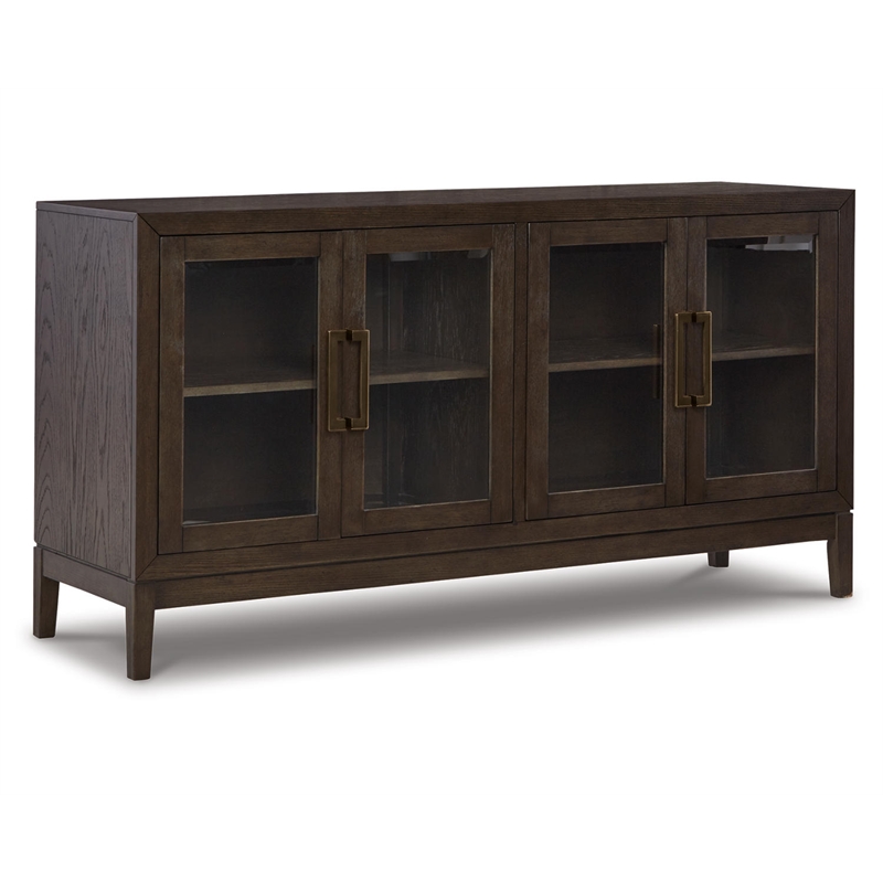 Signature Design by Ashley Burkhaus Modern Wood Dining Server in Dark Brown