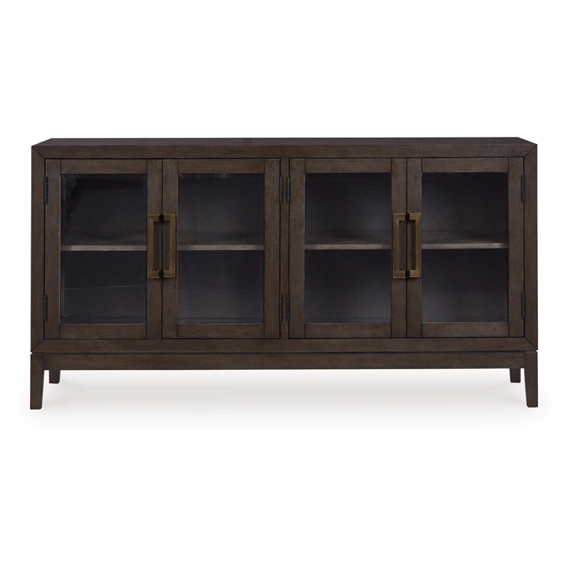 Signature Design by Ashley Burkhaus Modern Wood Dining Server in Dark Brown