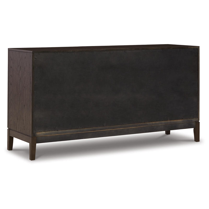 Signature Design by Ashley Burkhaus Modern Wood Dining Server in Dark Brown