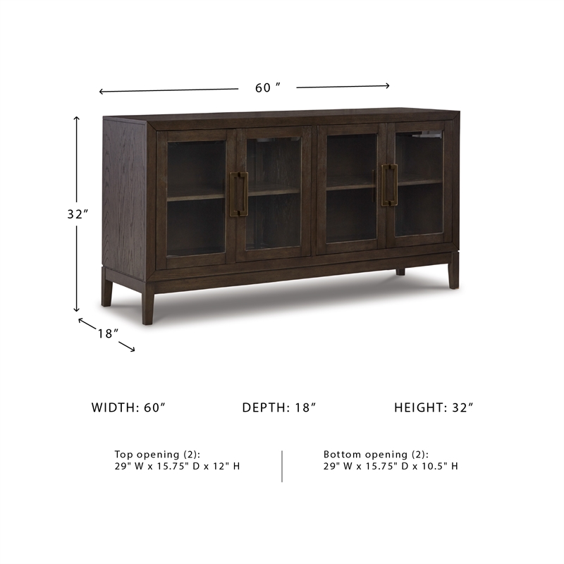 Signature Design by Ashley Burkhaus Modern Wood Dining Server in Dark Brown