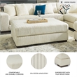 Signature Design by Ashley Lindyn Oversized Fabric Accent Ottoman in Ivory