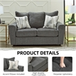 Signature Design by Ashley Stairatt Contemporary Fabric & Wood Loveseat in Gray