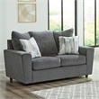 Signature Design by Ashley Stairatt Contemporary Fabric & Wood Loveseat in Gray