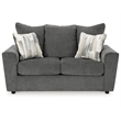 Signature Design by Ashley Stairatt Contemporary Fabric & Wood Loveseat in Gray