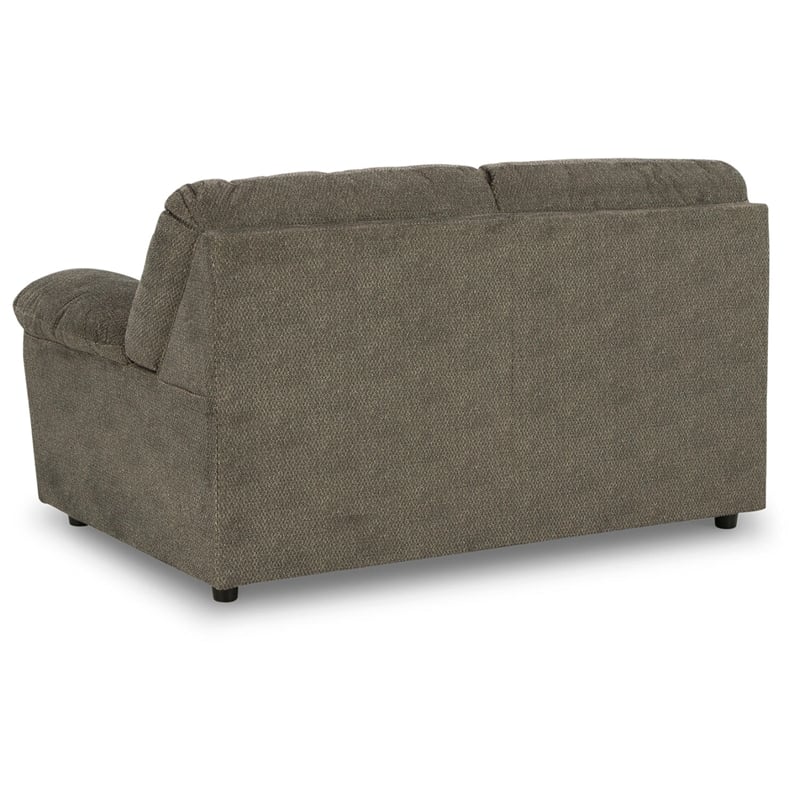 Signature Design by Ashley Norlou Contemporary Fabric & Wood Loveseat in Gray