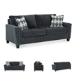 Signature Design by Ashley Abinger Contemporary Fabric Sofa in Smoke Gray