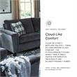 Signature Design by Ashley Abinger Contemporary Fabric Sofa in Smoke Gray