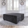 Signature Design by Ashley Lavernett Oversized Fabric Accent Ottoman in Charcoal
