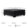 Signature Design by Ashley Lavernett Oversized Fabric Accent Ottoman in Charcoal