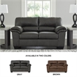 Signature Design by Ashley Bladen Faux Leather & Wood Loveseat in Gray