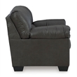 Signature Design by Ashley Bladen Faux Leather & Wood Loveseat in Gray