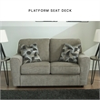 Ashley Furniture Cascilla Contemporary Fabric & Wood Loveseat in Light Gray