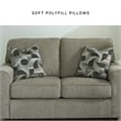 Ashley Furniture Cascilla Contemporary Fabric & Wood Loveseat in Light Gray