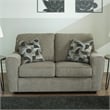 Ashley Furniture Cascilla Contemporary Fabric & Wood Loveseat in Light Gray