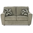 Ashley Furniture Cascilla Contemporary Fabric & Wood Loveseat in Light Gray