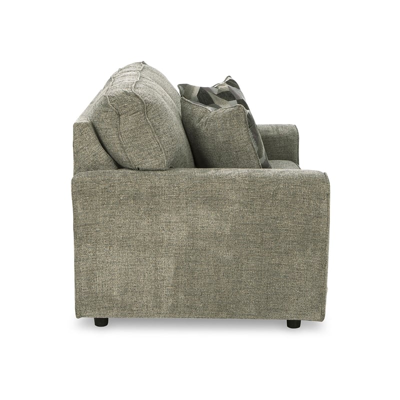 Ashley Furniture Cascilla Contemporary Fabric & Wood Loveseat in Light Gray