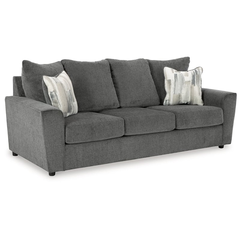 Signature Design by Ashley Stairatt Contemporary Fabric & Wood Sofa in Gray