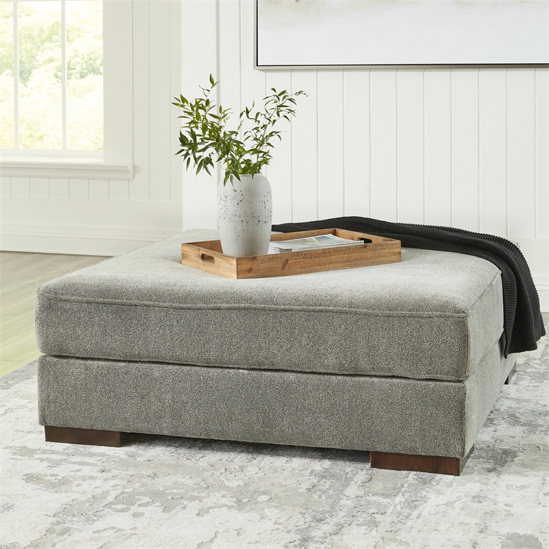 Signature Design by Ashley Bayless Oversized Fabric Accent Ottoman Pewter Gray