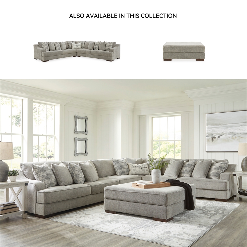 Signature Design by Ashley Bayless Oversized Fabric Accent Ottoman Pewter Gray