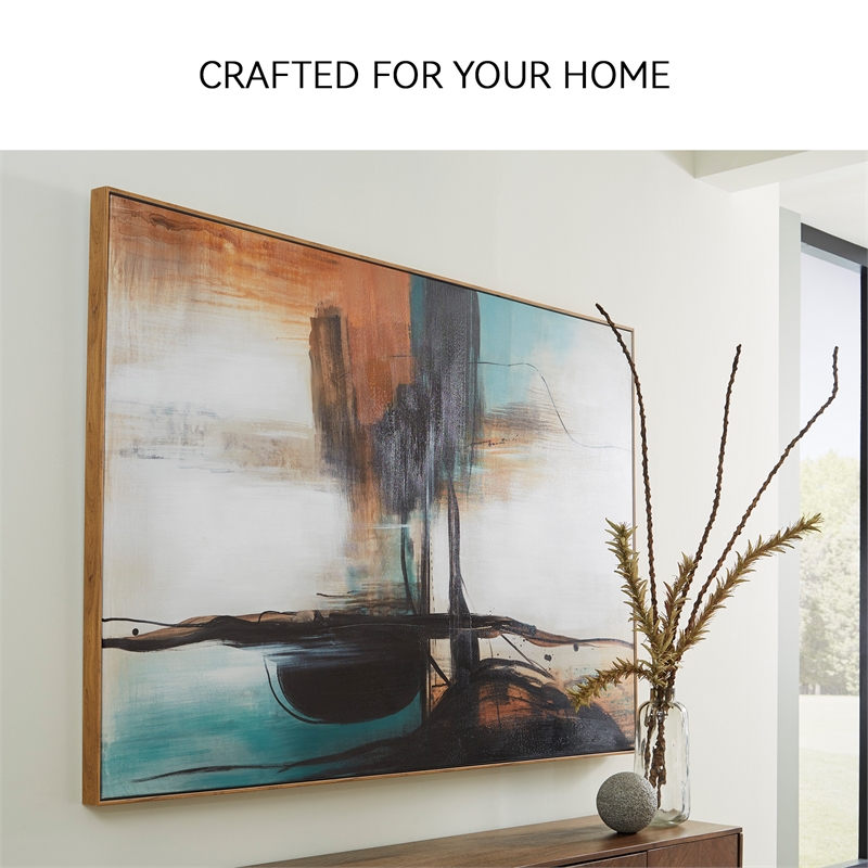 Signature Design by Ashley Brunonia Canvas Fabric Wall Art in Orange and Green